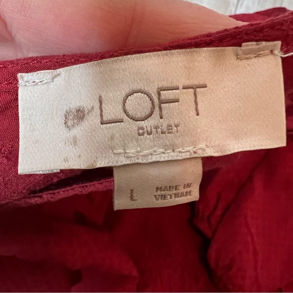 💚Loft rust peplum top - Picture 4 of 5